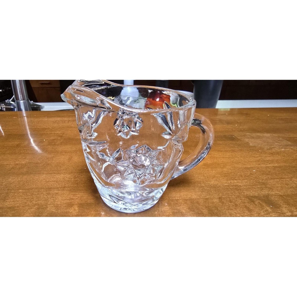 Vintage Anchor Hocking Early American Prescut creamer "Star of David" pattern.